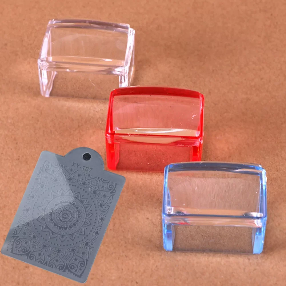 

NEW2023 Transparent Rectangle Nail Art Stamping Kit Nail Stamper Manicure Plate Stamp Manicure Scraper Seal Stamper Scraper