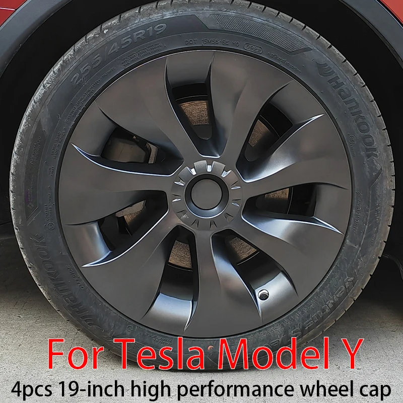 

4PCS Hub Cap Performance Replacement Wheel Cap 19 Inch Automobile Hubcap Full Cover Accessories 2021 2022 for Tesla Model Y
