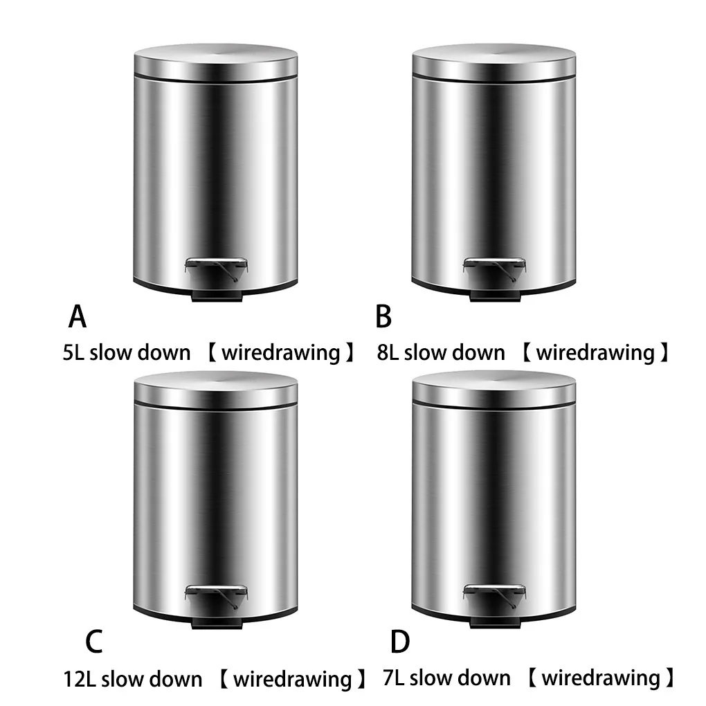 

Мусорная корзина из нержавеющей стали для дома, офиса, гостиницы, гостиной, ванной, 5 л