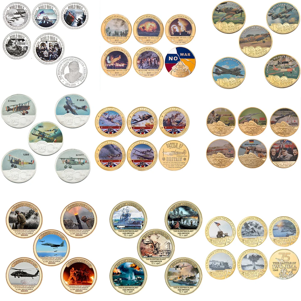 

No More Wars World Famous Wars Word War Pearl Harbor Vietnam Afghanistan Russia War Commemorative Coin