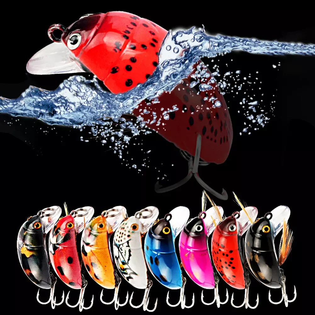 

1Pc 38mm/4.1g Fishing Tackle Cicada Bait Fishing Lure Insect Bug Lure Sea Beetle Crank Floating Wobblers For Bass Carp Fishing