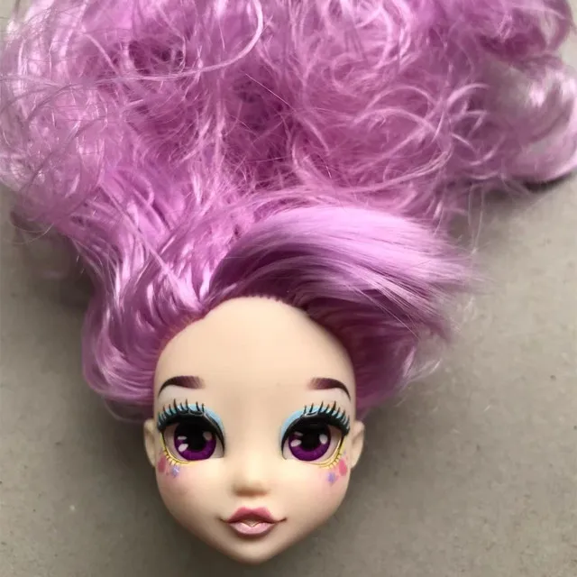 Красочные головки для кукол с блестящими глазами детали белые фиолетовые