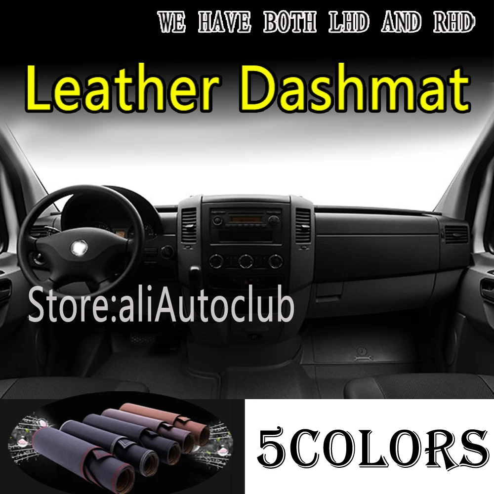 

PU Leather Dashmat Suede Dashboard Cover Pad Dash Mat Carpet Accessories For Mercedes-Benz Sprinter 1500 2500 3500 Van 2003-2017