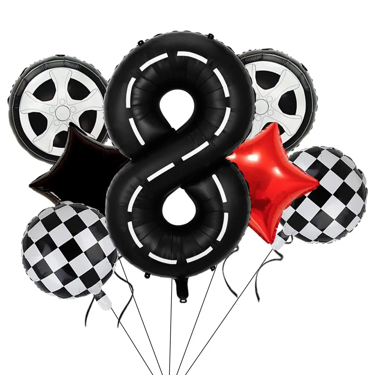 Черный номер 3 воздушный шар 40 дюймов  Race Car