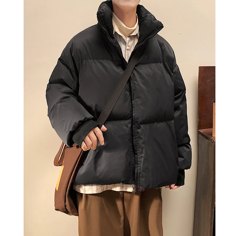 Winter Jacket Men Warm Fashion Beige/Black Casual Thickened Down Jacket Men Korean Loose Thick Short Coat Mens Parker Clothes