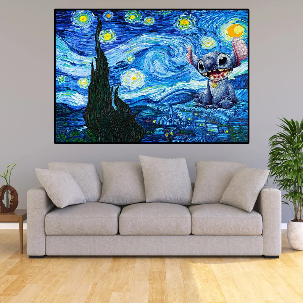 

Disney Cartoon Anime Abstract Lilo & Stitch Posters Canvas Painting Wall Art Prints Wall Pictures For Home Living Room Decor
