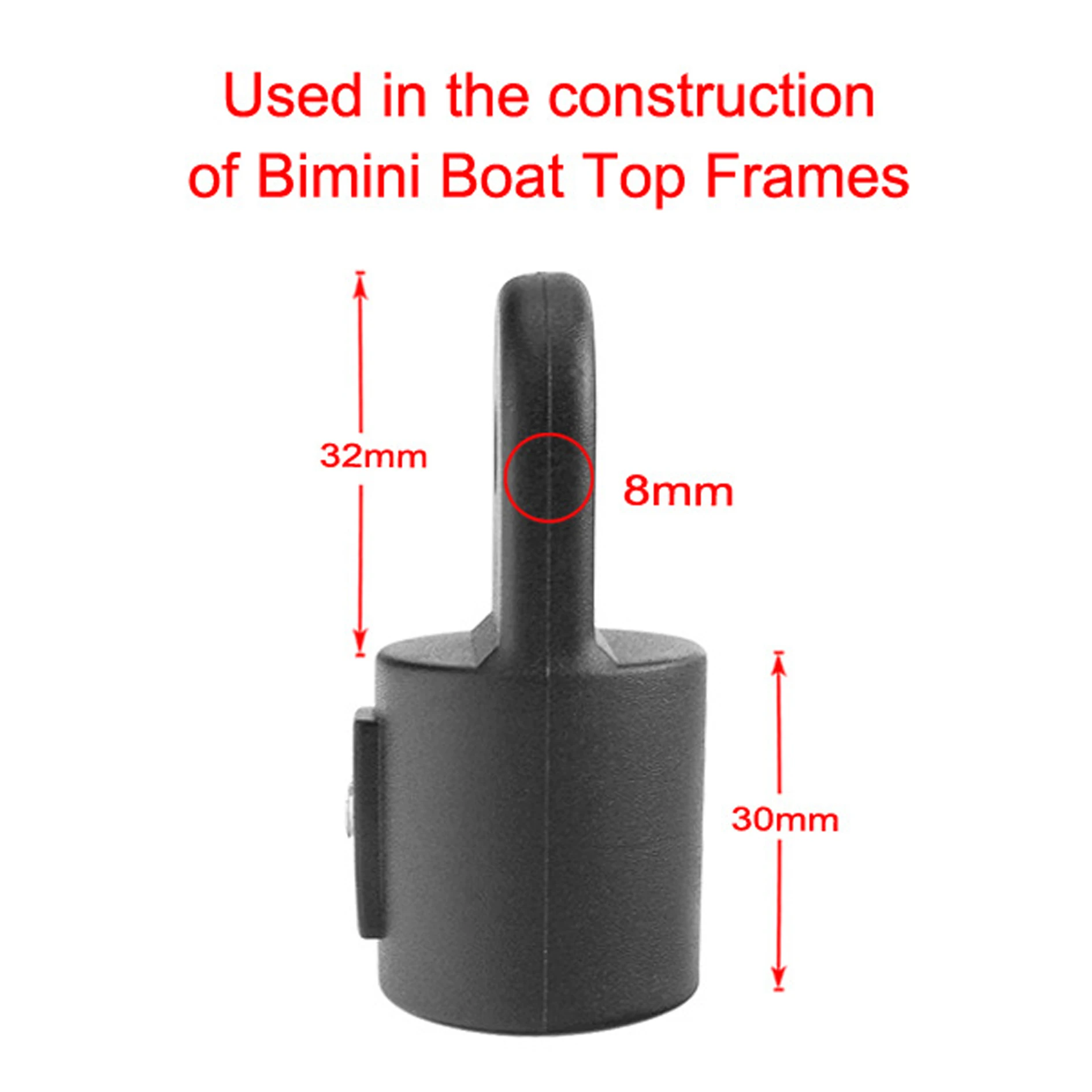 6pcs Nylon Pipe Eye End Cap 22mm Bimini Top Fitting Hardware Marine Boat Yacht External Eye End Canopy Tube End enlarge