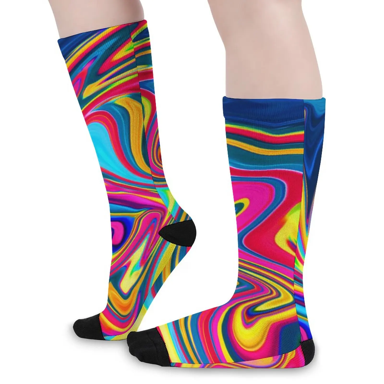 

Чулки в стиле хиппи для мужчин и женщин, абстрактная Радуга, противоскользящие, в Корейском стиле, для бега, подарок на день рождения