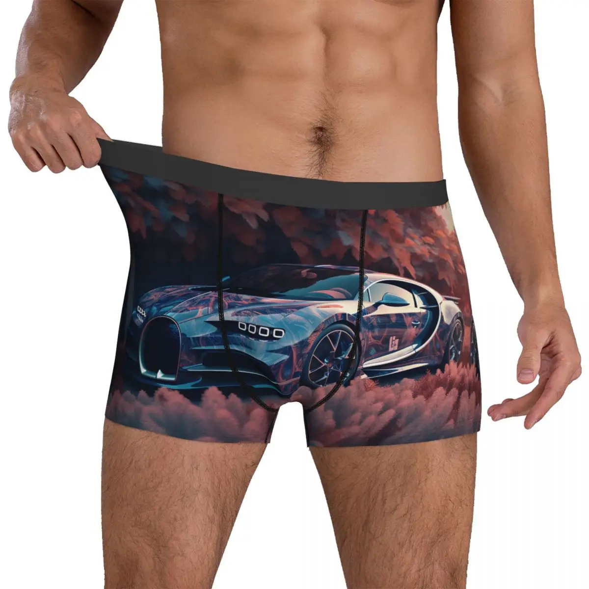 

Sports Car Underwear Neon Colorful Painting Cute Panties Customs Boxer Brief Pouch Males Oversize Boxer Shorts