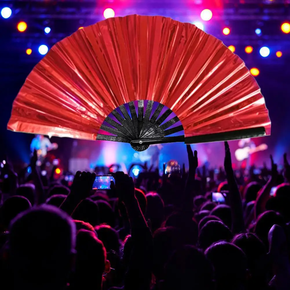 Фото Большой складной ручной веер Rave, складной большой китайский веер для тай-чи, кунг-фу, веер для танцев линий ﻿ №4
