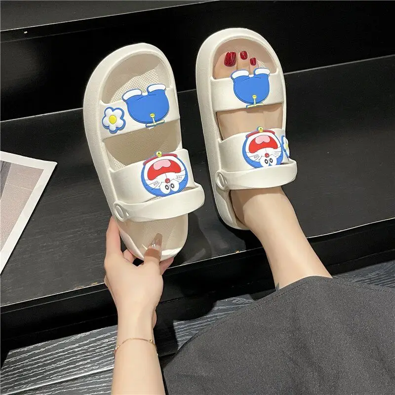 

Милые Мультяшные летние пляжные тапочки Doraemon для девочек