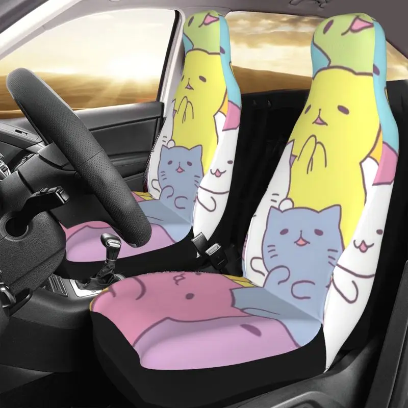 

Tricolor Cat Car Seats Covers, Grunge Gothic Car Seats Protector, Car Accessories, Car Seat Upholstery Set 2 Pcs Car Seat Covers