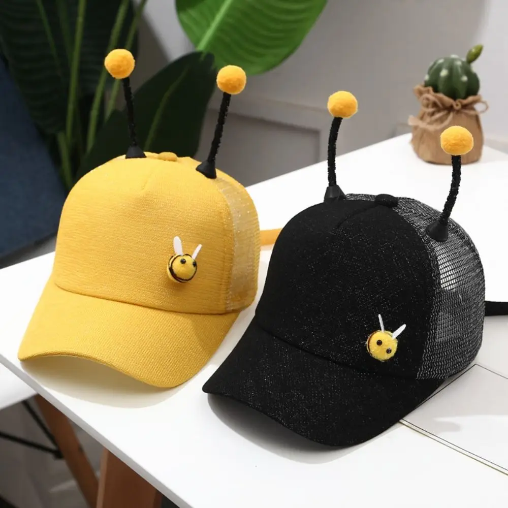 

3D Little Bee Children Baseball Cap Hip Hop Sunscreen UV Protection Sun Caps Mesh Breathable Fisherman Hat Kids Baby