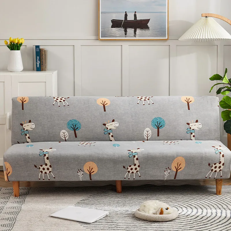 

Universal Folding Armless Sofa Bed Cover All Inclusive Elastic Sofa Cover Full Cover Sofa Cover Fabric Art
