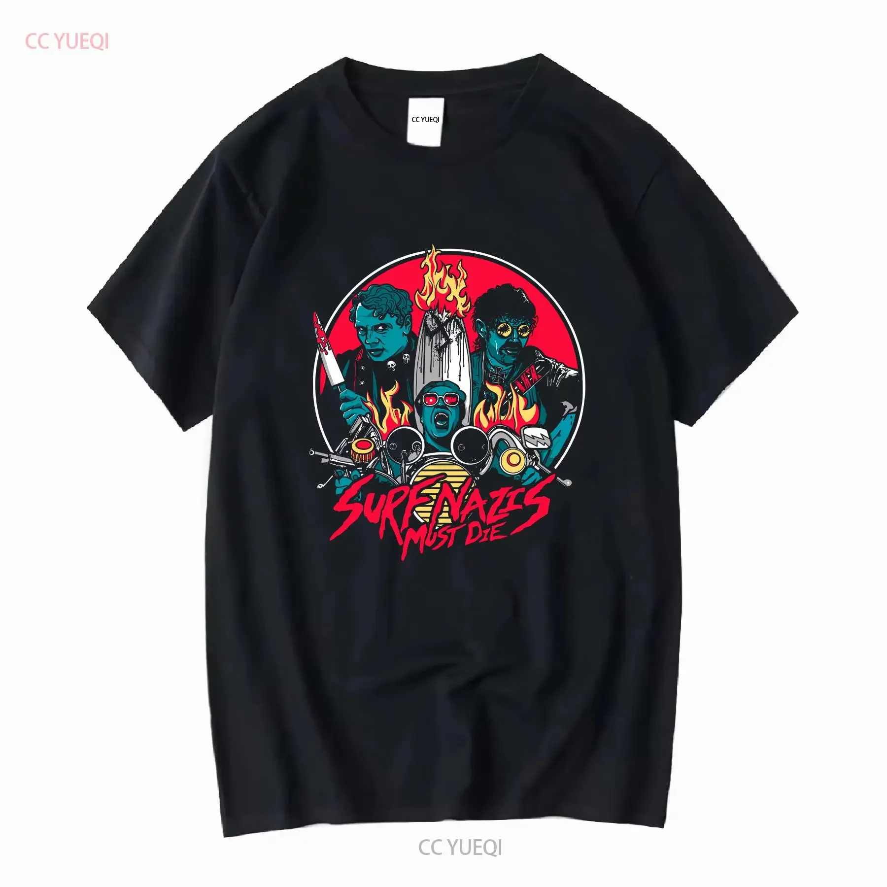 Фото Эксклюзивная футболка Surf Nazis Must Die с длинными или короткими рукавами, винтажная, с растянутым рисунком, дышащая, универсальная №1