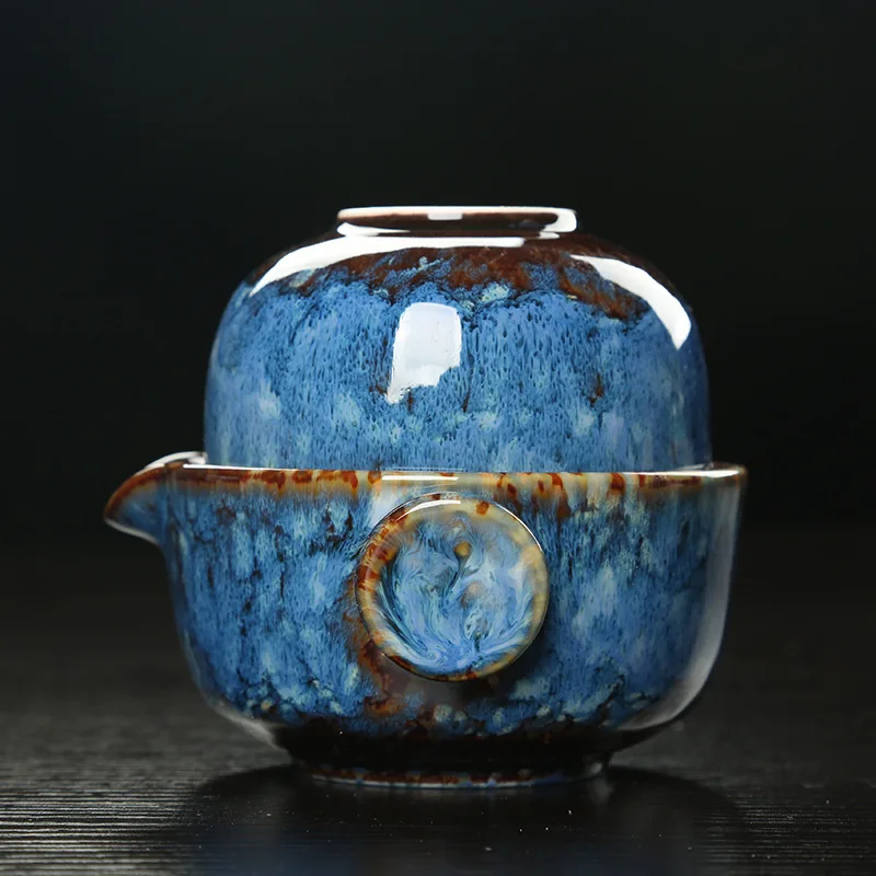 Китайский керамический оригинальный чайник 1 чашка дорожный кофейная посуда для