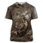 Футболка оверсайз с 3D рисунком дикого кабана, Повседневная модная уличная одежда для мужчин, Детская рубашка с коротким рукавом, камуфляжная, для охоты и с животными, лето