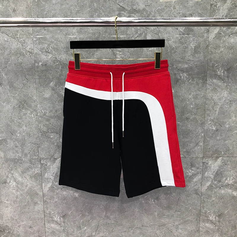 THOM TB Shorts Summer Male Shorts Fashion Brand Assorted Colors Slim Casual Sports Sweatshorts Yarn-dyed Cotton Shortpants