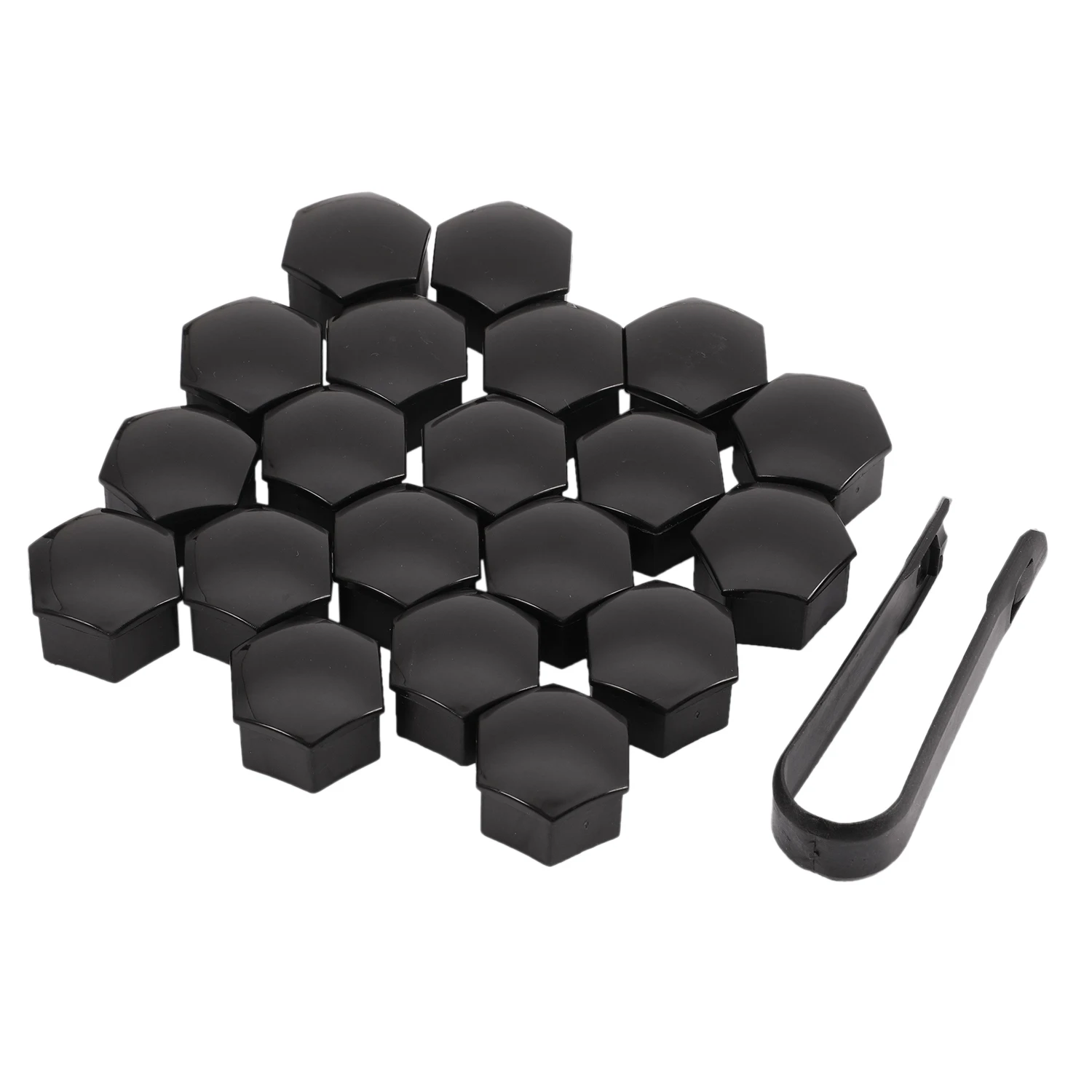 

20Pcs 21Mm Car Tire Wheel Bright Black Bolt Nut Covers W/Removal Key Fit for Tesla Model S 12-17