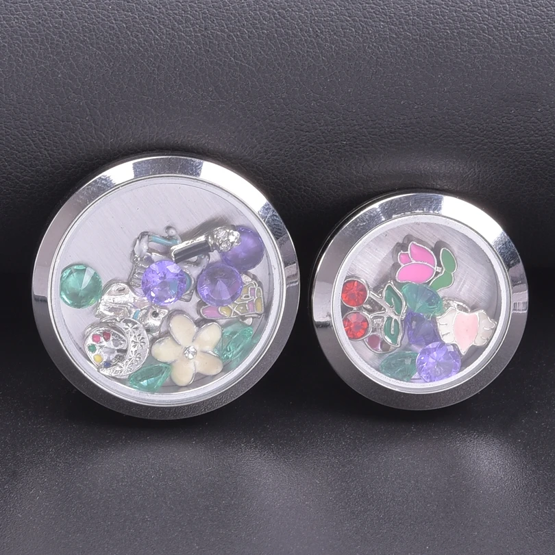 1Pc 25/30mm Round Glass Floating Memory Relicario Picture Stick Locket Pendant Fit Diy Mobile Phone Decoration Jewelry Wholesale - купить по