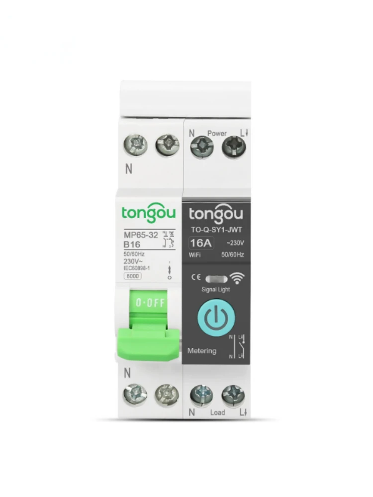 

TUYA Mini Smart WiFi Circuit Breaker 1P 32A with Metering APP Remote Control Timing MCB Ewelink