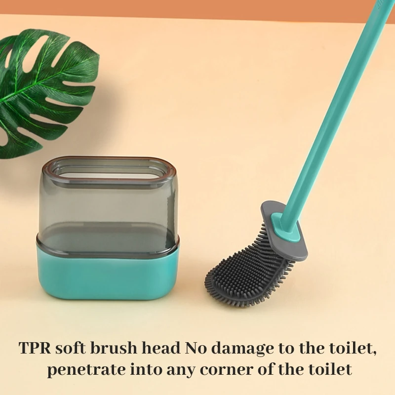 

Силиконовая щетка для унитаза KXRE с длинной ручкой и держателем