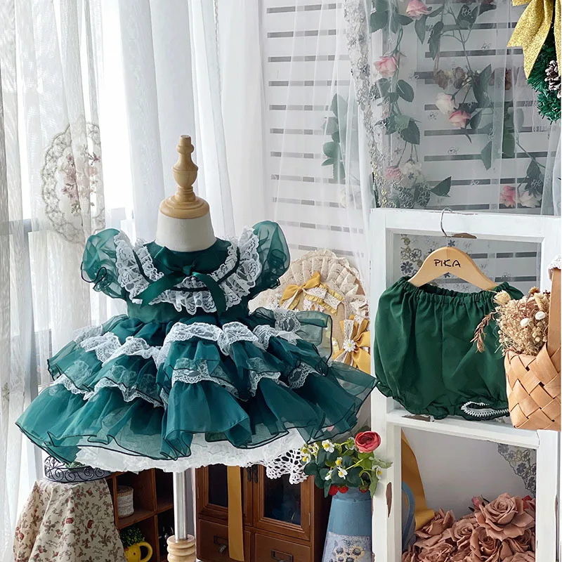 

Children Spanish Royal Dresses for Baby Girl Boutique Clothes Toddler Vintage Dress Infant Birthday Lolita Princess Ball Gown