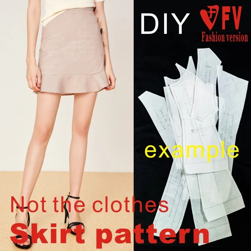 

Fashion Half Skirt Pattern Ladies Short Skirt Cutting Design Drawing 1:1 Garment Pattern BBQ-45