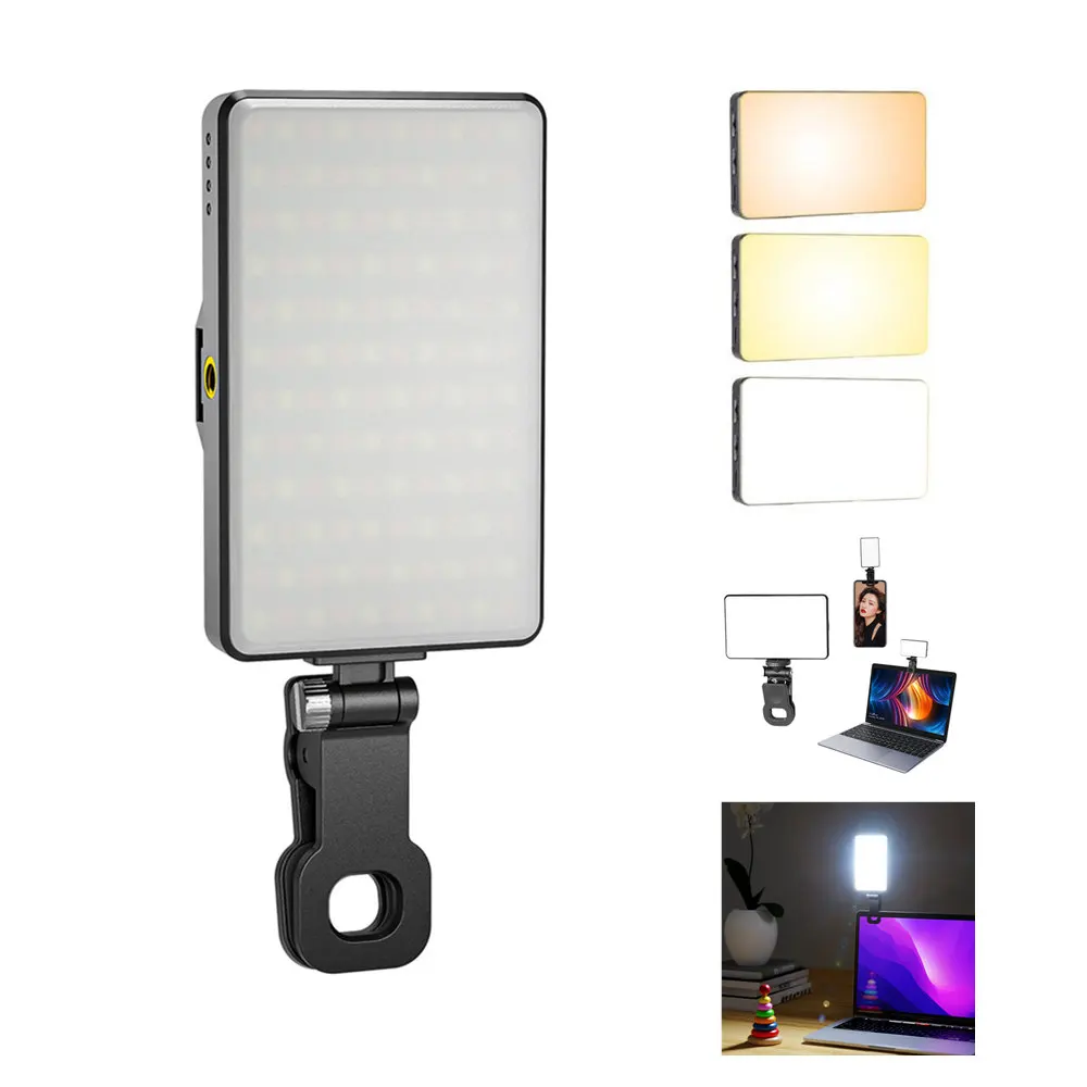 

Clip-on Led Selfie Light for Phone Laptop Monitor 2500k-9000K Dimmable Fill Lights Video Conference Lighting for Live Streaming