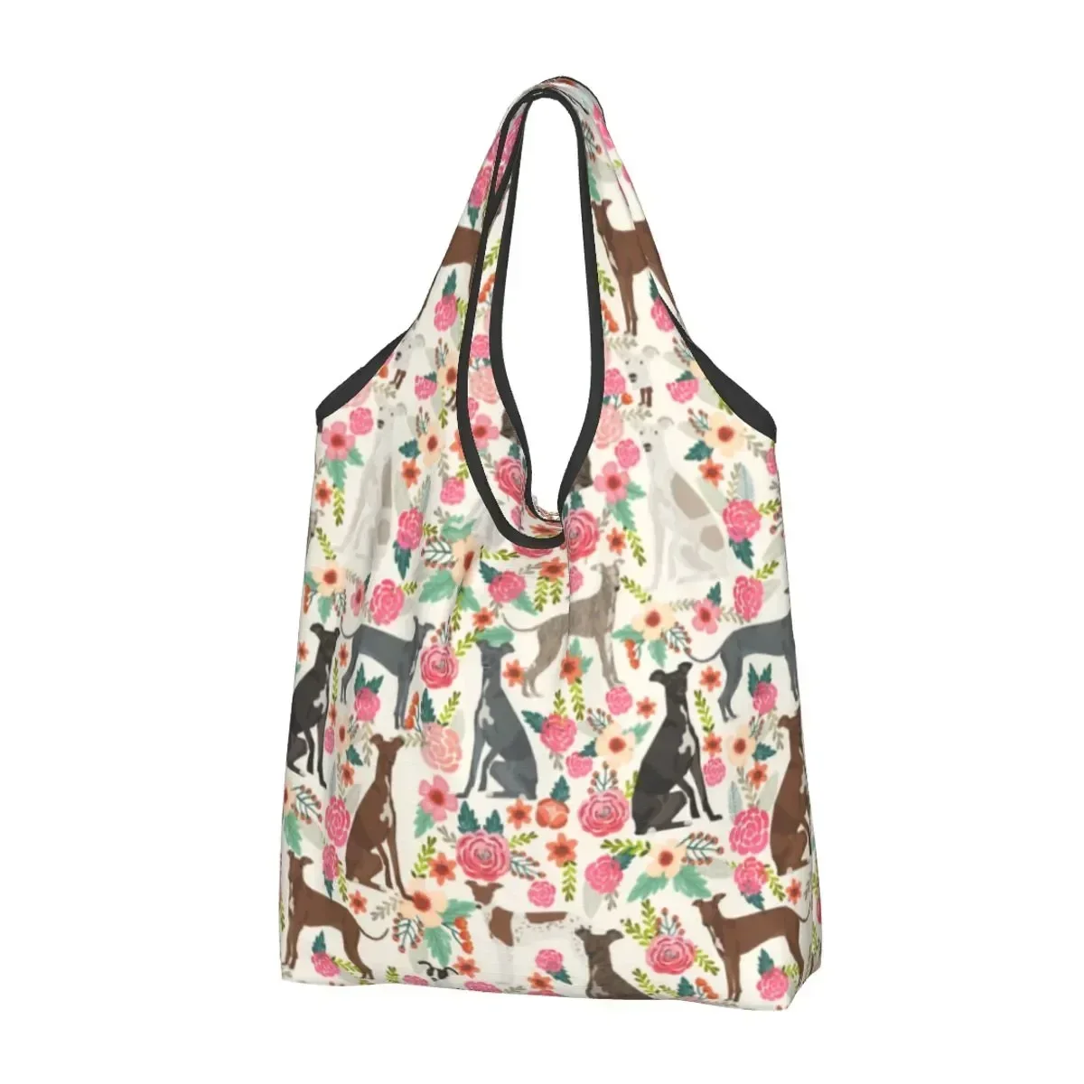 Многоразовая итальянская Цветочная сумка для покупок Greyhound собак женская