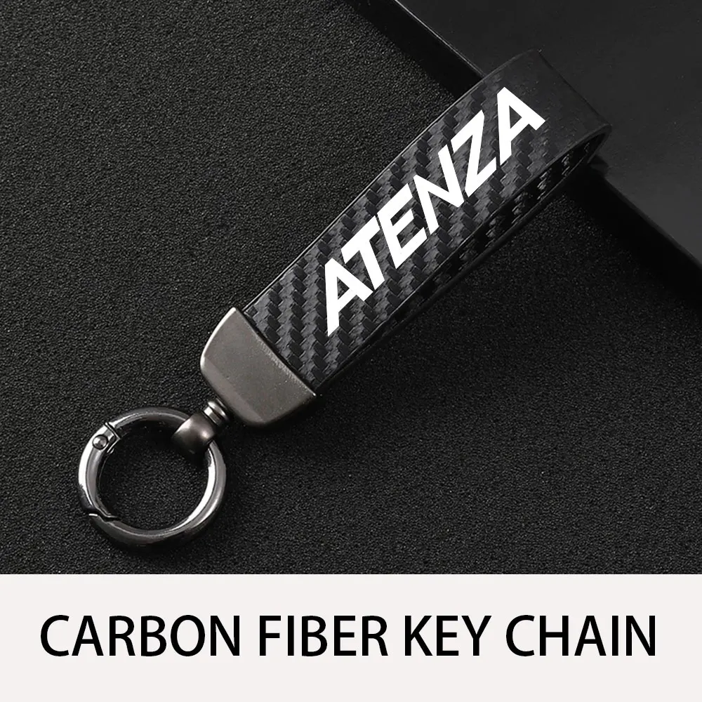 

For Mazda Atenza Axela CX-3 CX-5 Demio MPS MS MX-5 Car KeyChain Carbon Fiber Style Leather Car Key Rings Holder Bag Pendant