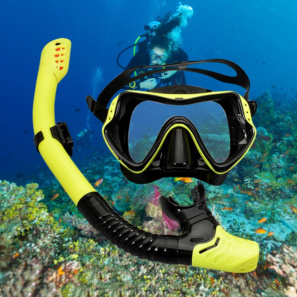 

Underwater Scuba Diving Masks Snorkeling Breath Tube Set Adult Silicone Anti-Fog Goggles Glasses Swimming Pool Equipment