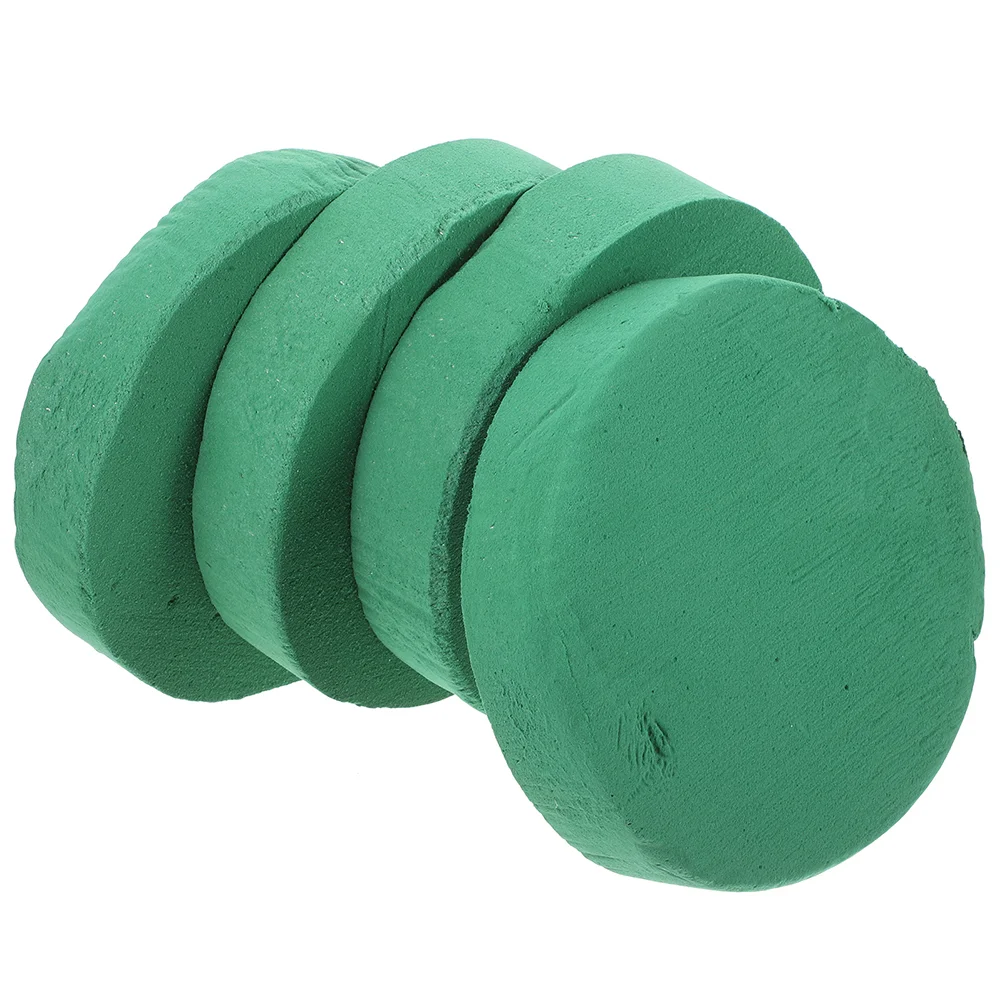 

4 Pcs Dried Flower Mud Wedding Round Floral Blocks Supplies Water Absorb Bricks