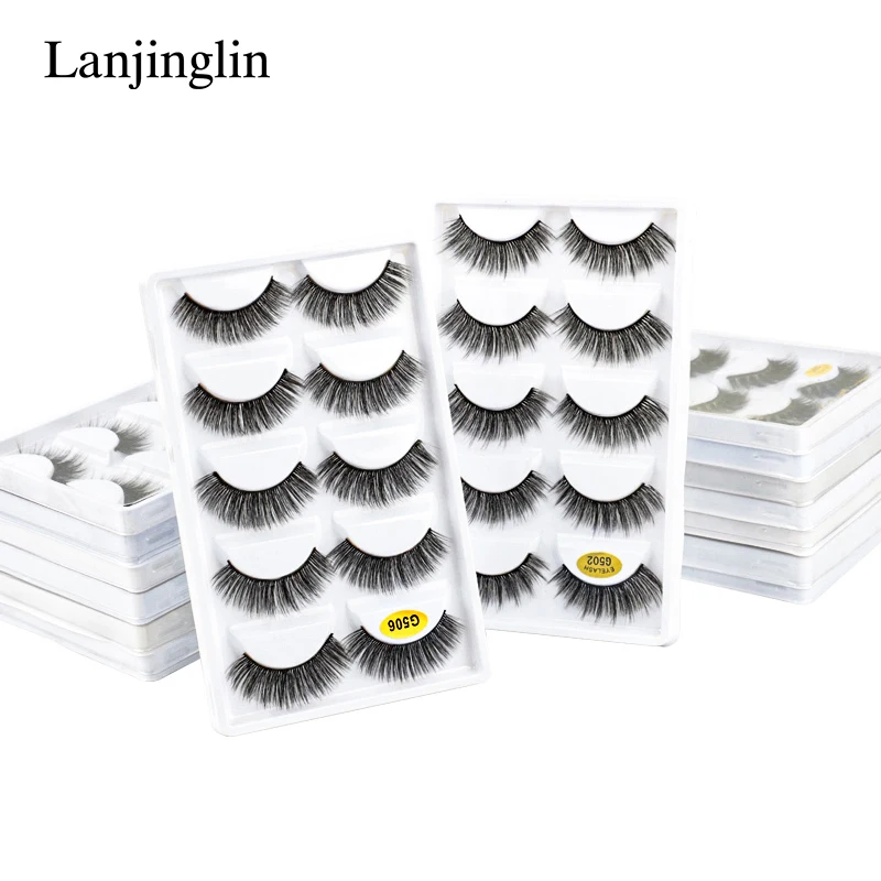 

Faux Cils 2/5/100 Boxes Wholesale 3D Mink Lashes Natural Long Dramatic False Eyelashes Makeup Extension Fake Lashes in Bulk G5