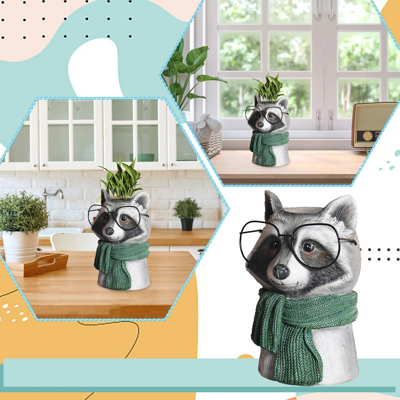 

Gnome Statues for outside Large Animal Shaped Plant Pot Home Resin Succulent Artificial Flower Vase