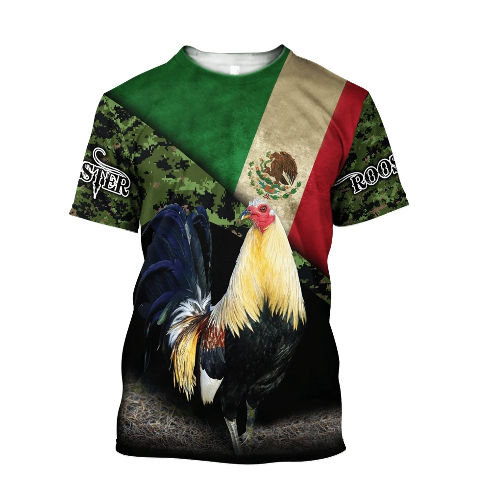 

CLOOCL Men's T-shirt Newest Mexico Aztec Rooster 3D Print T-Shirt Men/Women Casual Streetwear O-neck Tee Shirt Oversized Tops