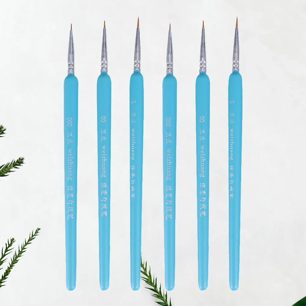 

6 Pcs Detail Brush Oil Painting Brushes Fine Brushes Suits Kids Major Miniature Brushes