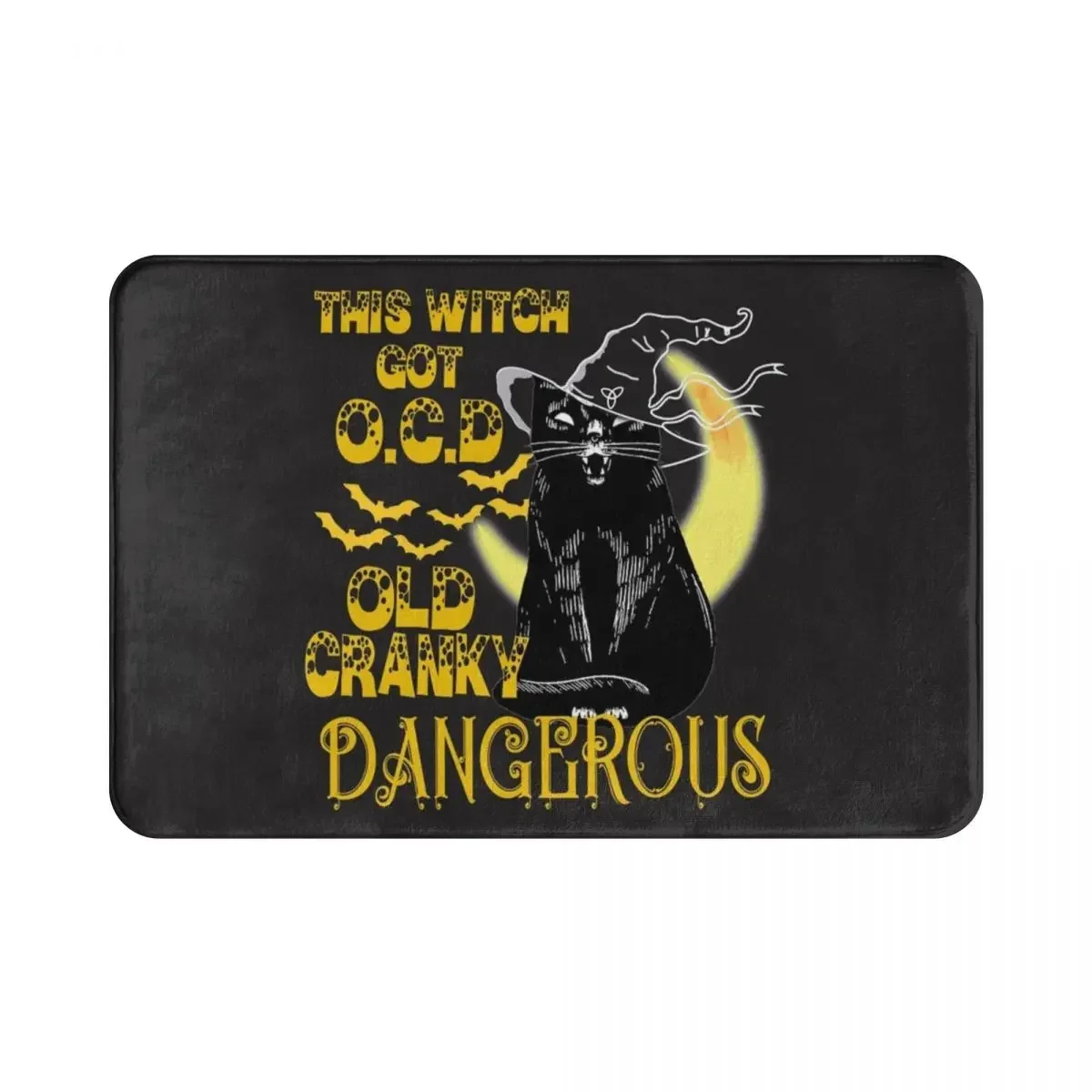 wa wycieraczka z czarnego kota Halloween Mata dywanowa Podnóżek Antypoślizgowa skrobania piasku Wejście Kuchnia Sypialnia balkon toaleta