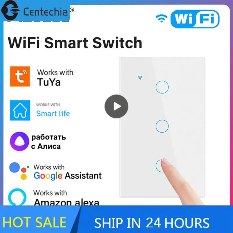 

Easy Setting Up Touch Switch Voice Control Neutral Wire Single Fire Switch Three Control Methods Smart Home Light Wall Button