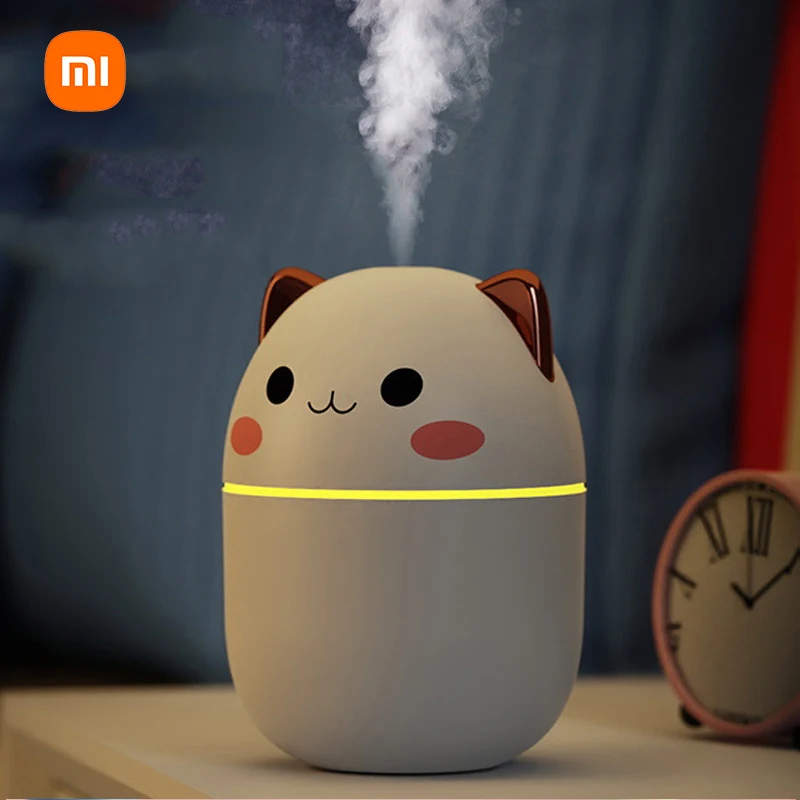 Ультразвуковой увлажнитель воздуха Xiaomi, 300 мл, USB, Автомобильный Электрический увлажнитель воздуха, портативный аромадиффузор с красочным ночником для дома