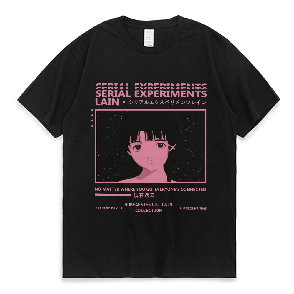 

Hot Serial Experiments Lain Anime T-Shirt Iwakura Manga Girl Sci Fi Men's Women's Short Sleeve T Shirts Harajuku Streetwear Tees