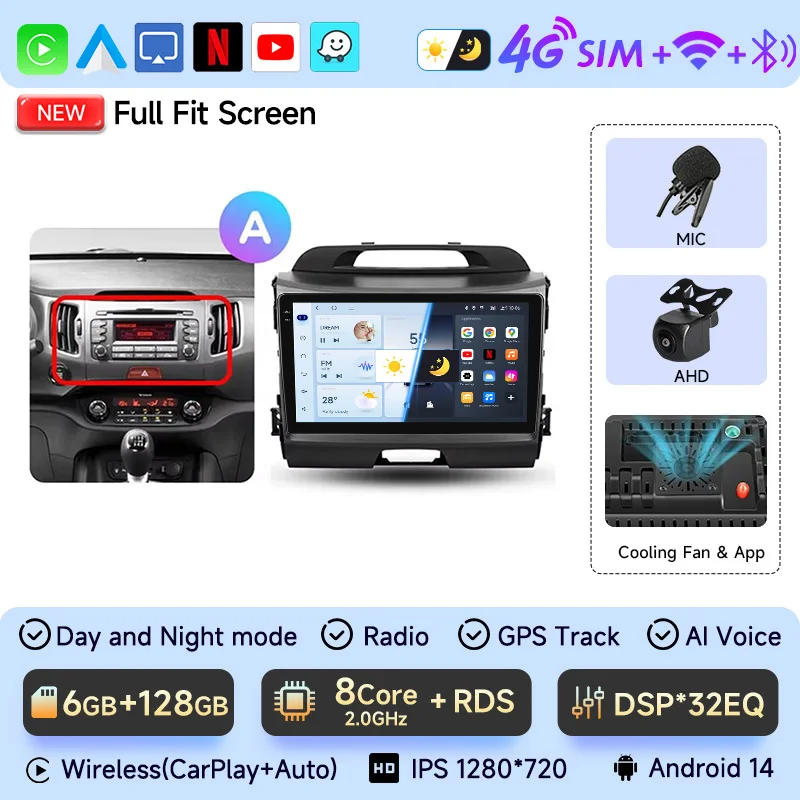 

Для KIA Sportage 2010 2011 2012 2013 2014 2015 2016 2Din автомобильный Android радио мультимедийный плеер 2 Din авторадио видео GPS Navi WiFi