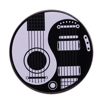 black and white electric guitar instrument lover television brooches badge for bag lapel pin buckle jewelry gift for friends