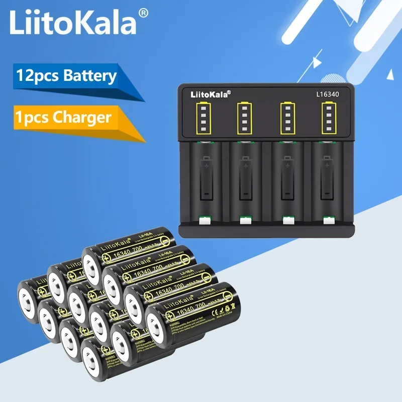 Аккумуляторная батарея LiitoKala Lii-16A CR123A RCR123 16340 700 мАч