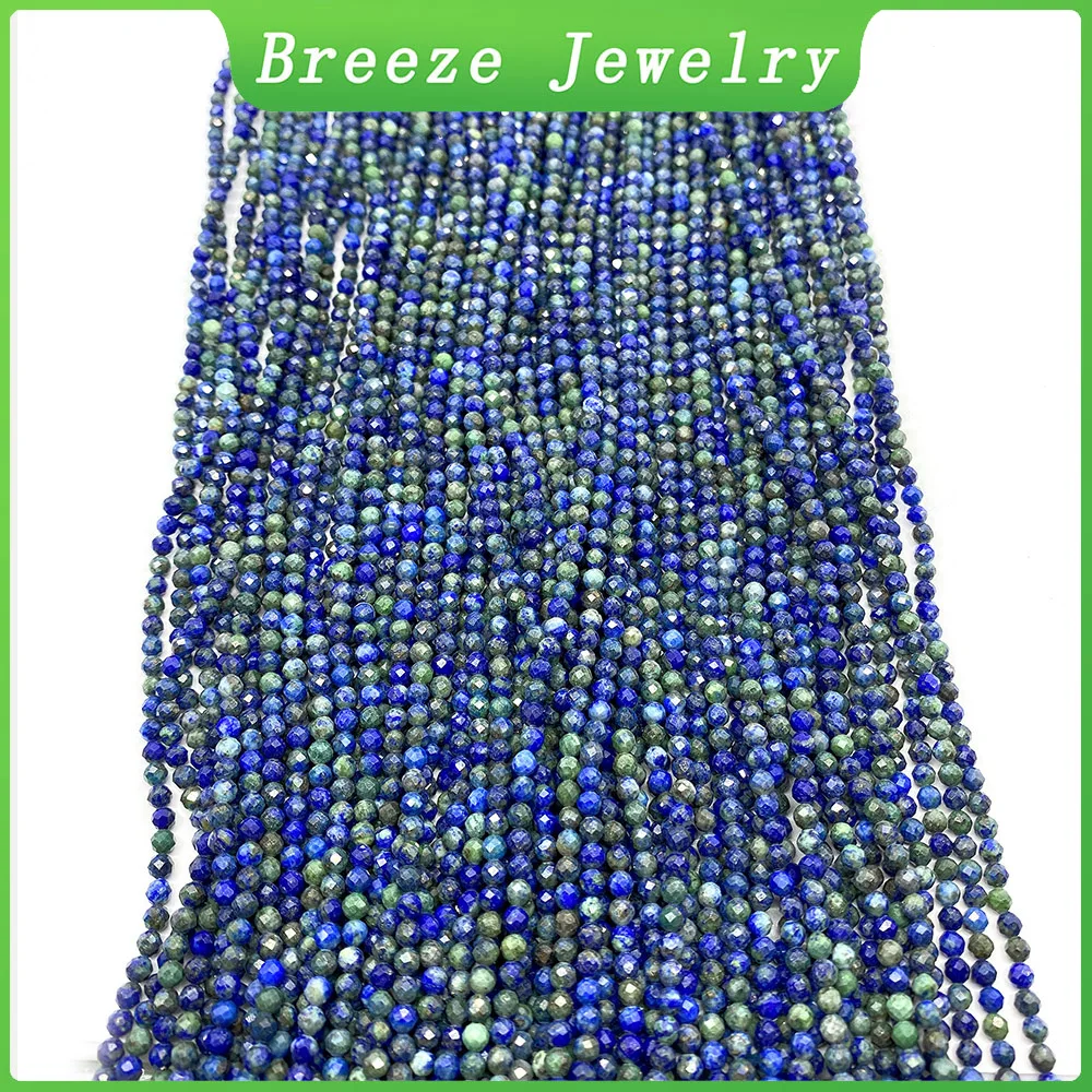 

2/3/4mm Natural Stone Blue Lapis Lazuli Spinel Beads Faceted Charm for Jewelry Making Diy Necklace Bracelet Accessories 15inches