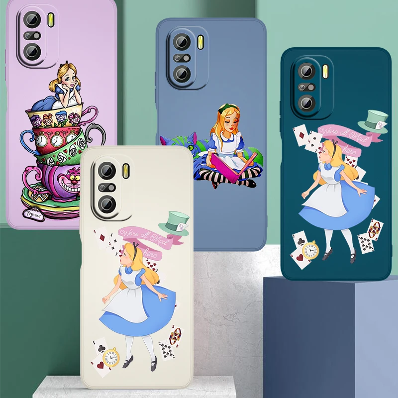 

fairy tale alice in wonderland For Xiaomi Redmi K50 K40 10X 10 9T 9AT 9A 9C 9 8A 8 7 6A 5A Gaming Pro Liquid Rope Phone Case