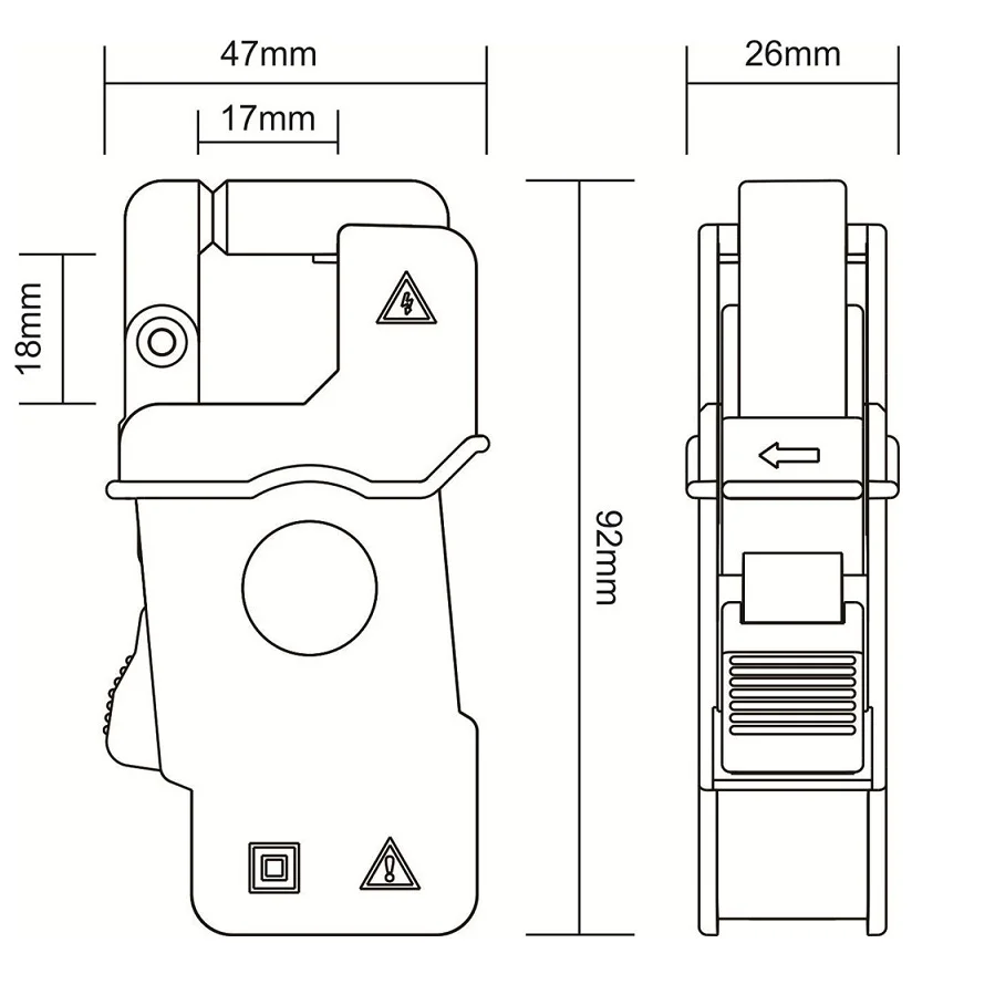 ETCR015 Высокоточный зажим Датчик тока утечки Фазовая мощность Энергия Коэффициент