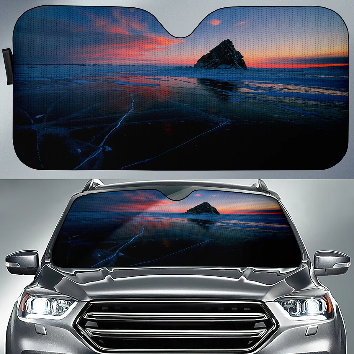 

Природный ландшафт озеро Берга автомобильный солнцезащитный козырек для лобового стекла тепловой отражатель Универсальный Автомобильный прочный интерьер теплоизоляция аксессуары