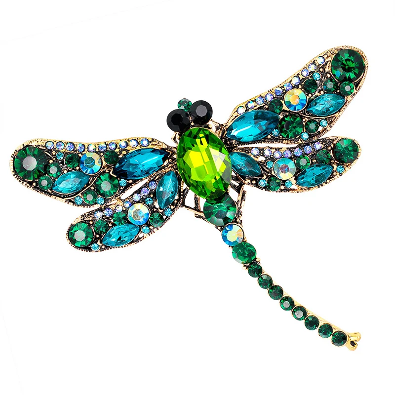 

Colorful Crystal Large Dragonfly Brooch Fashion Jewelry Gifts Women's Alloy Insect Animal Brooches Pins High Quality Wholesale