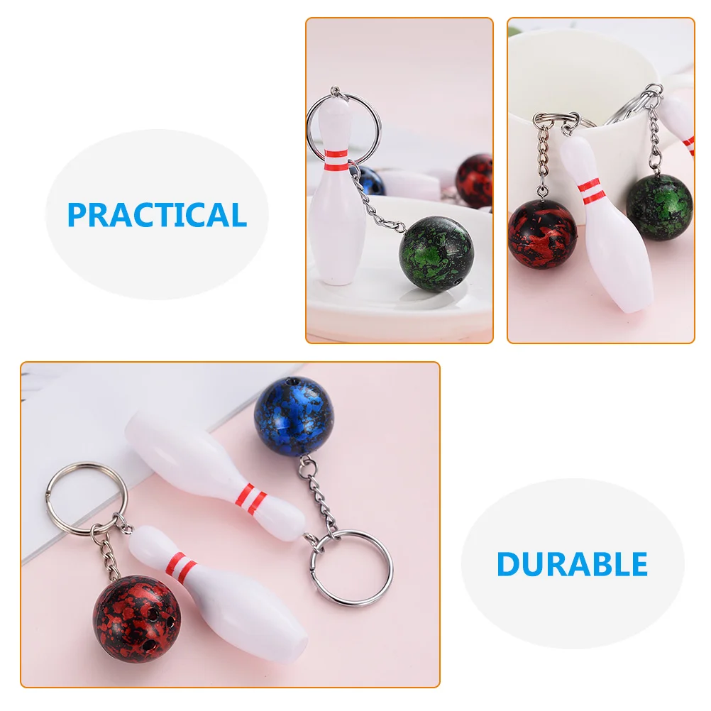 4 Pcs Bowling Keychain Kids Bowling Bowling Graduation Gifts Decorate Football Keychain Zinc Alloy Bowling Shape Keychains Miss
